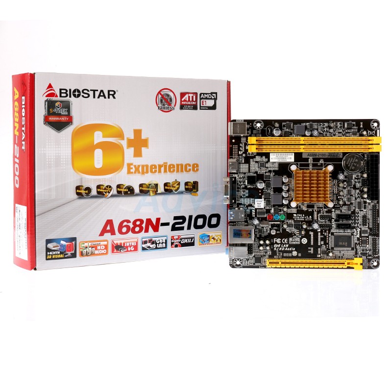 BIOSTAR A68N-2100 + CPU AMD Dual-Core E1-2100E | Shopee Thailand