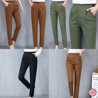 🎇 New2023 🎇 กางเกงขายาวมีกระเป๋าข้าง ทรงสลิม 3 สี
