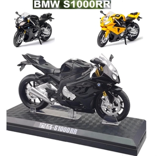 1:12 BMW S1000RR รถจักรยานยนต์หุ่นอัลลอยโมเดลรถเหล็กรถจักรยานยนต์รุ่นเก็บจักรยานยนต์ของเล่น