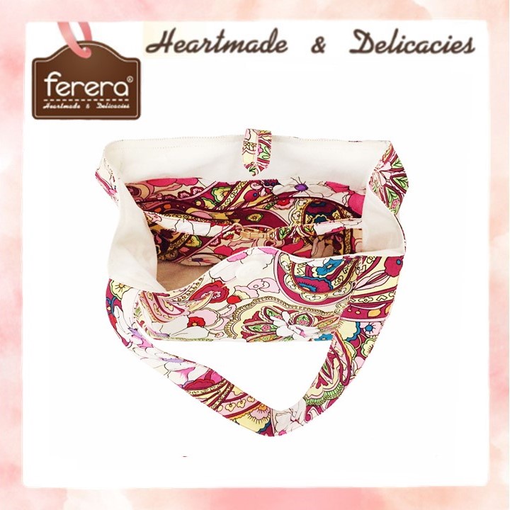 ferera-เฟอเรร่า-กระเป๋าผ้า-กระเป๋าถือ-กระเป๋าผ้าคอตตอน100-ลายดอก-a234fc
