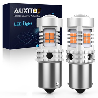 Auxito หลอดไฟเลี้ยว LED 7440 1156 P21W BA15S 15000LM 6000K 3020SMD สําหรับรถยนต์ 2 ชิ้น