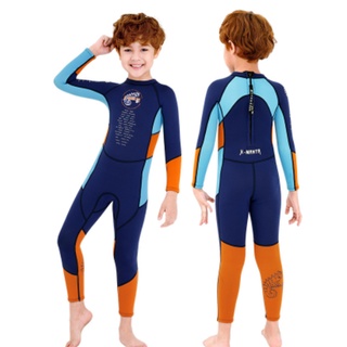 🔥ควบคุมอุณหภูมิ🔥ชุดว่ายน้ำ Bodysuit แขนยาวขาวยาวเด็กผู้ชาย ชุดว่ายน้ำเด็ก