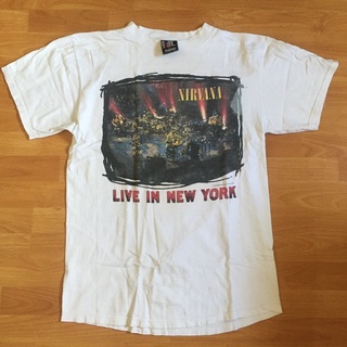 เสื้อยืดผ้าฝ้าย พิมพ์ลาย Nirvana Unplugged 1995 Vtg 90S Rare Kurt Cobain Grunge Band สําหรับผู้ชาย WE564RET16939