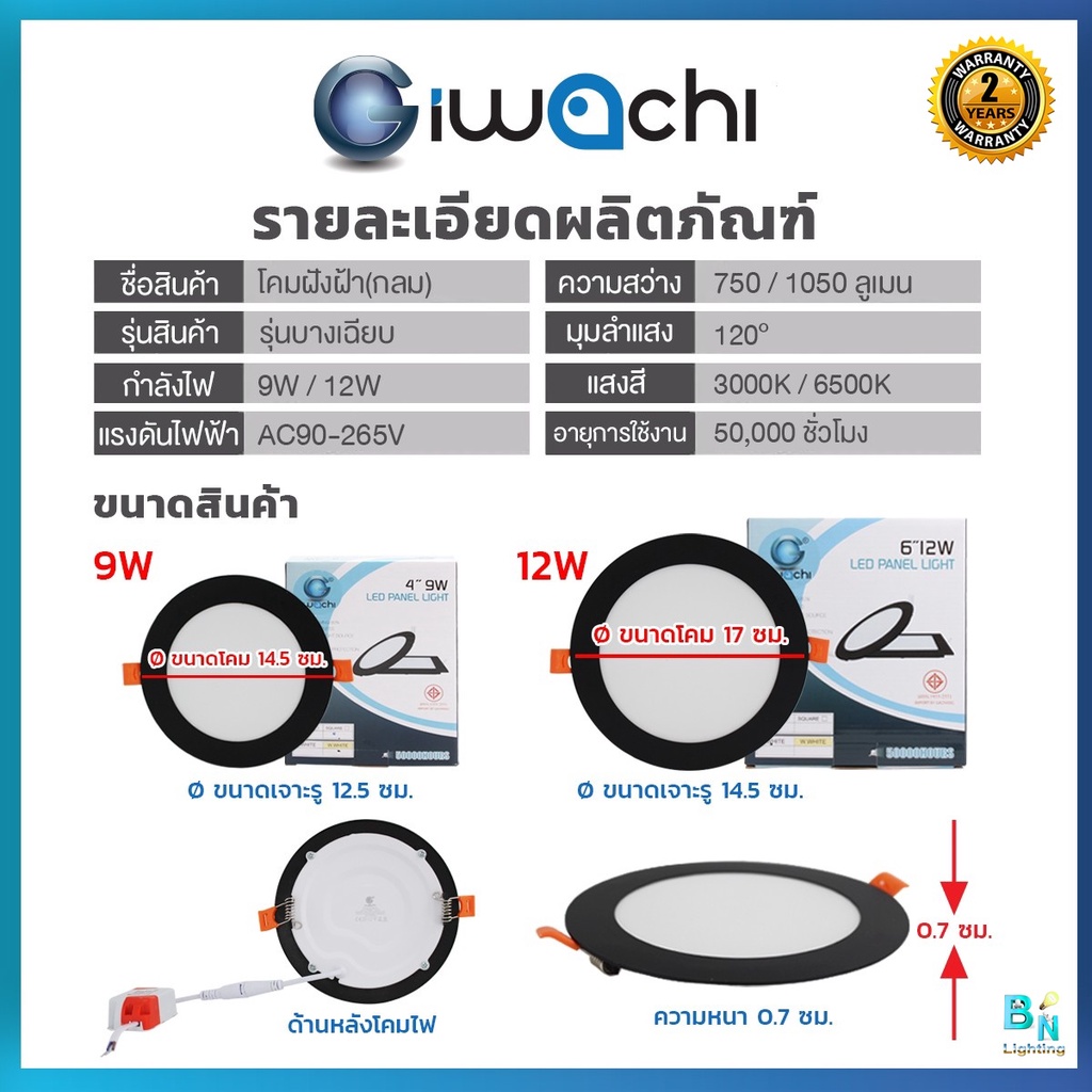 โคมไฟดาวน์ไลท์-led-ดาวน์ไลท์ฝังฝ้า-ดาวไลท์-led-โคมไฟติดเพดาน-โคมไฟวินเทจ-หลอดไฟดาวน์ไลท์-แบบเหลี่ยม-4-นิ้ว-9w-ขอบสีดำ