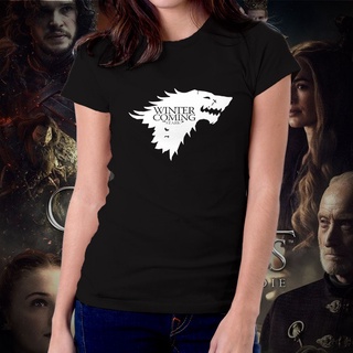 เสื้อทหาร เสื้อวันพีช Tee - ฤดูหนาว Game Of Thrones กําลังจะมาถึง Stark GOT Tshirt สําหรับผู้หญิง 01