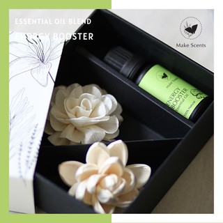 (Make Scents) Energy Booster Essential Oil with Flower Set  น้ำมันหอมระเหย กลิ่นหอม สดชื่น ธรรมชาติ 100% พร้อมเซ็ตดอกไม้