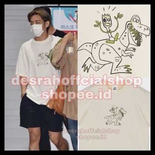 เสื้อยืด พิมพ์ลายการ์ตูนไดโนเสาร์ Kpop BTS KIM TAEHYUNG