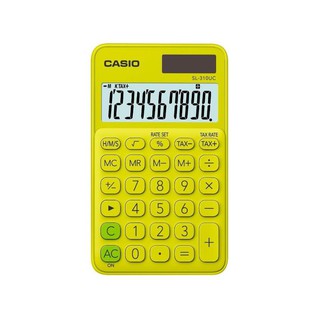 Casio Calculator เครื่องคิดเลข  คาสิโอ รุ่น  SL-310UC-YG แบบสีสัน ขนาดพกพา 10 หลัก สีเขียวมะนาว