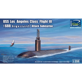 โมเดลประกอบเรือดำน้ำ Riich Model RE30026 1/350 USS Los Angeles Class Flight III (688 improved) SSN