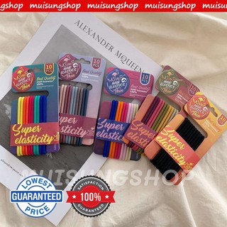 ยางรัดผมอย่างดี สไตล์เกาหลี super elastic เส้นใหญ่ ไม่ขาดง่าย 10ชิ้น / 5   By MUISUNGSHOP