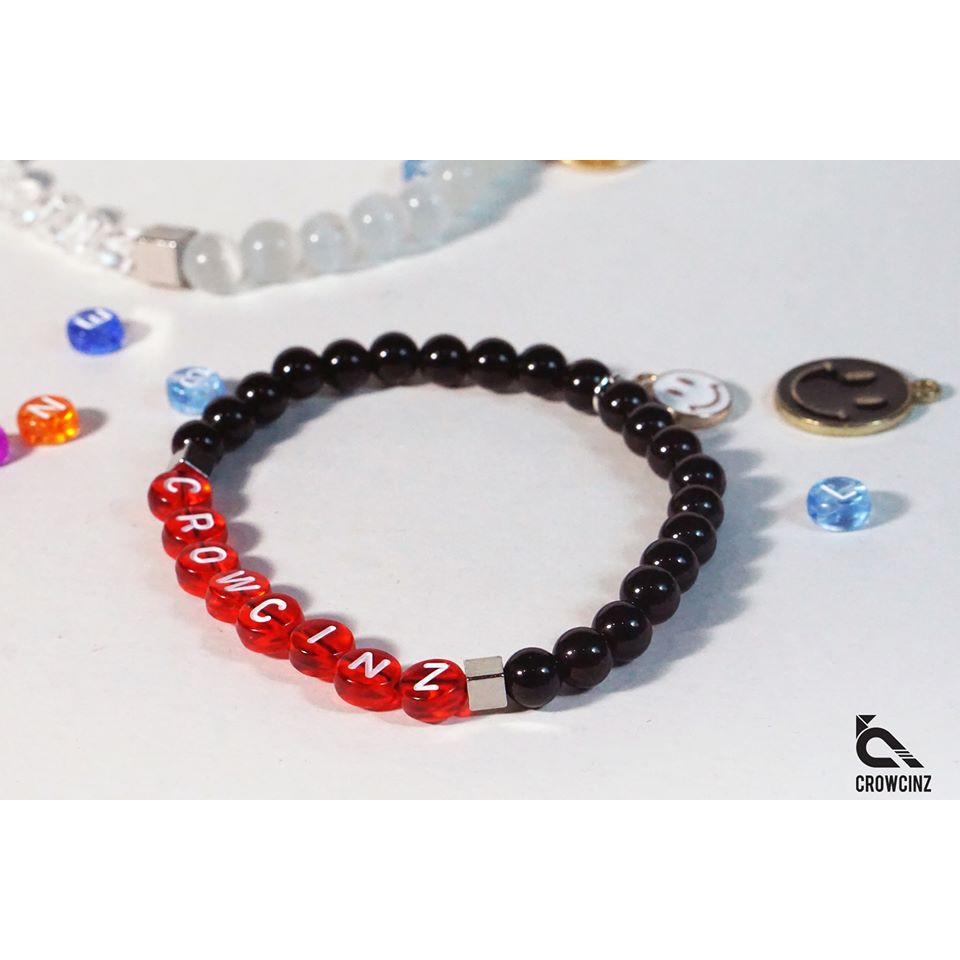 crowcinz-letter-smiley-bracelet-6-mm-กำไลข้อมือหินแท้-หินขนาด-6-มม