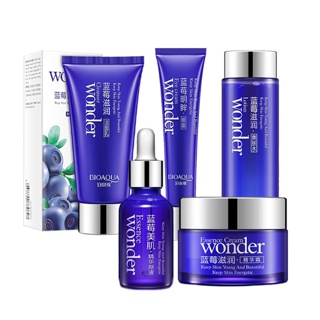 สินค้ามาแรง BIOAQUA Wonder Blueberry Set ( เซรั่มบลู + ครีมรอบดวงตา + ครีมบำรุง + โฟมล้างหน้า + โทนเนอร์ น้ำตบ )