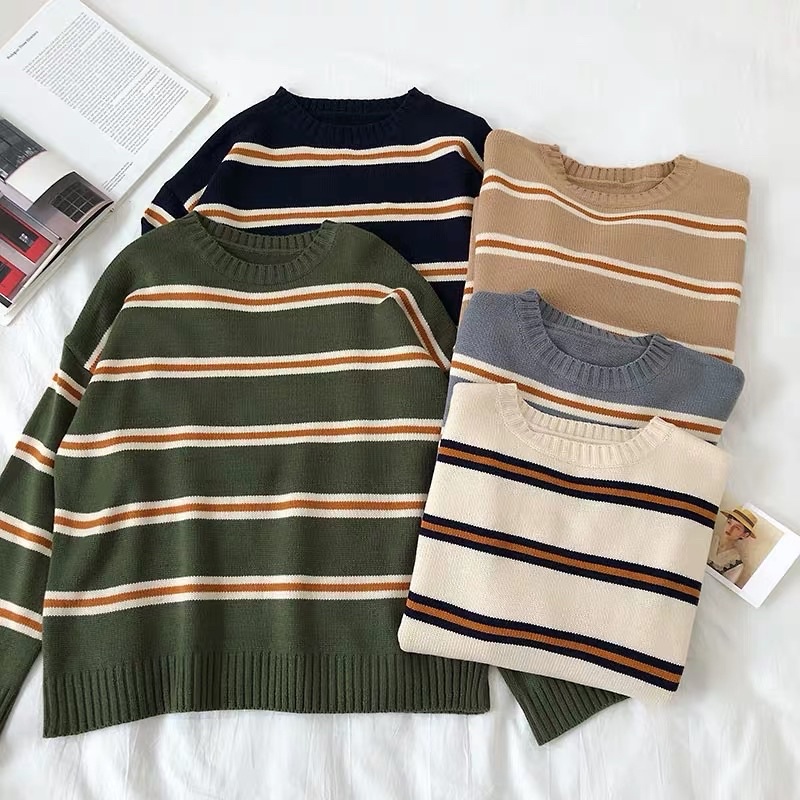 conycolours-striped-sweater-เสื้อไหมพรมลายทาง-แขนยาว