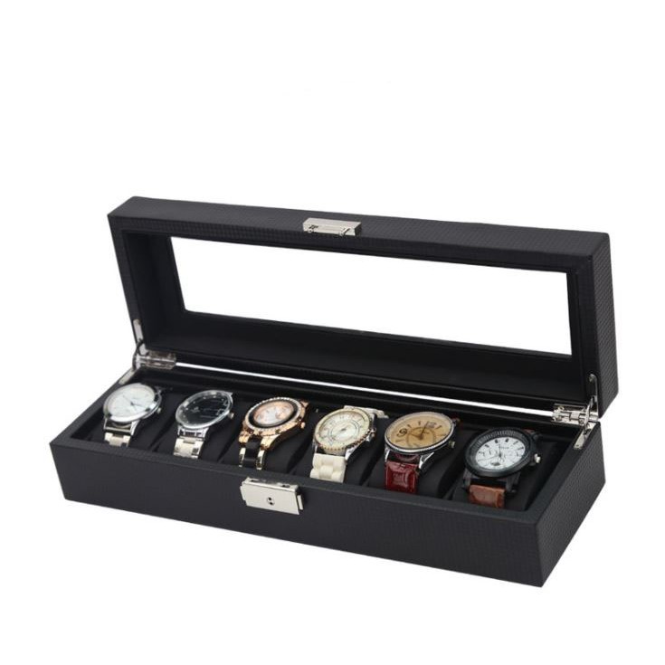 ภาพสินค้ากล่องใส่นาฬิกา 6 เรือน กล่องเก็บนาฬิกา ที่เก็บนาฬิกา กล่องเก็บเครื่องประดับ ผลิตจากวัสดุอย่างดี หรูหรา มีระดับ ส่งจากไทย จากร้าน bgshop19 บน Shopee ภาพที่ 3