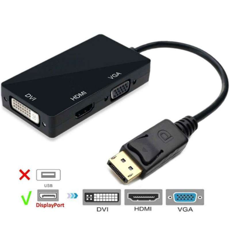 Multi-Function Displayport Dp to HDMI/DVI/VGA Male to Female 3-in-1 ...
