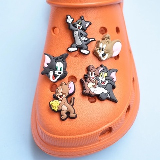 อุปกรณ์เสริม จี้การ์ตูนแมว Jibitz Jibbitz Crocs Tom and Jerry สําหรับตกแต่งรองเท้าผู้ชาย