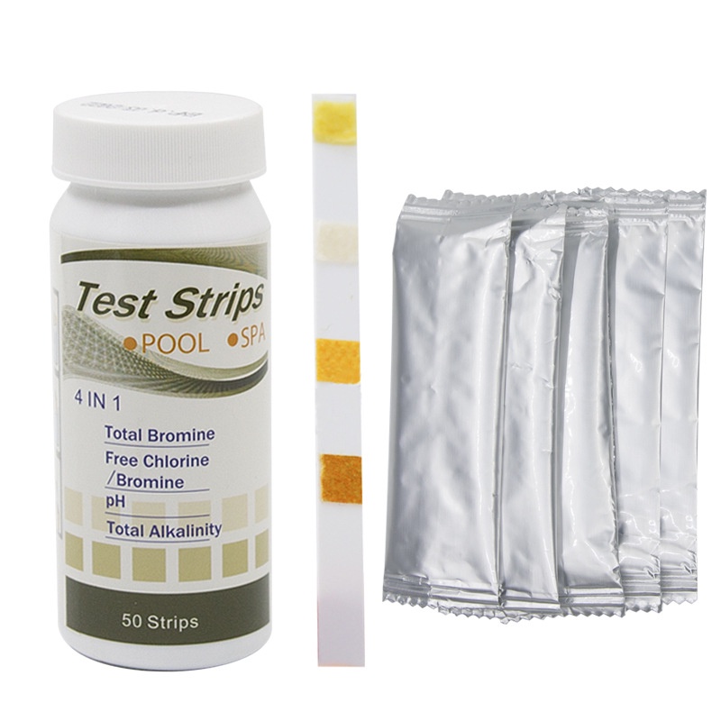 กระดาษFourInOne Total Hardness, Total Bromine, Ph, Free Chlorine