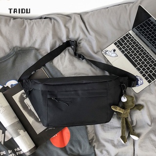 TAIDU กระเป๋าคาดหน้าอก กระเป๋าสะพายข้าง ผู้ชายความจุมาก ลมทำงาน กระเป๋าผ้าใบ เรียบง่ายและหลากหลาย กระเป๋าสะพายไหล่