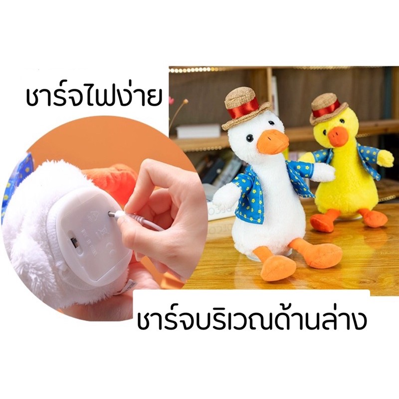 พร้อมส่ง-ตุ๊กตาเป็ดพูดได้-พูดตามได้ทุกภาษา-เพลงมากกว่า100เพลง