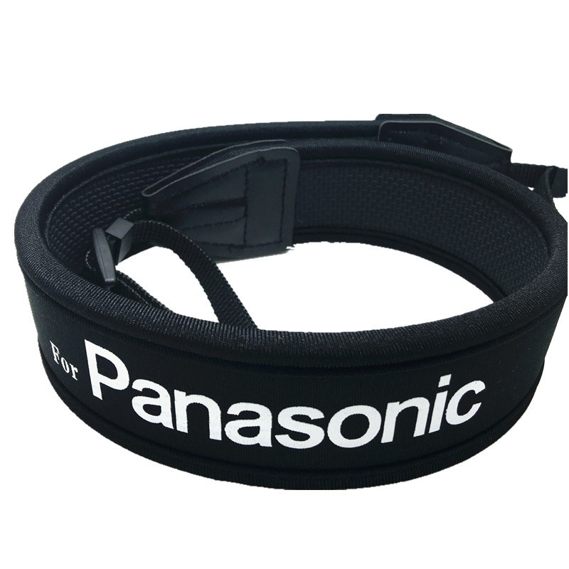 for-panasonic-สายคล้องกล้อง-แบบนิ่ม-neoprene-สายสีดำ-อักษรขาว-1379