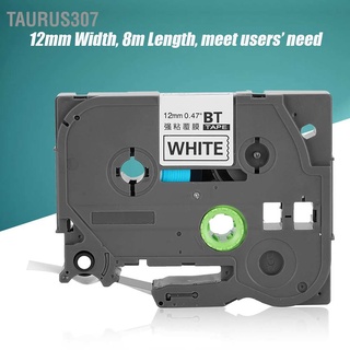 สินค้า Taurus307 เทปลามิเนท12 มม. สีดำ พื้นขาว สำหรับ TZe‑231 P‑Touch