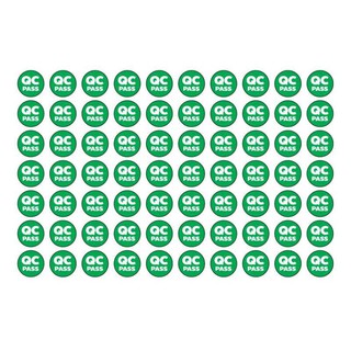 สติ้กเกอร์กันน้้ำ ติดสิ่งของ,กล่อง,กระดาษ (ป้าย QC PASS 70 ดวง 1 แผ่น A4 [รหัส B-002]