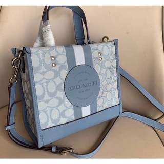 COACH C8417 DEMPSEY TOTE 22 IN SIGNATURE JACQUARD WITH STRIPE AND COACH PATCH