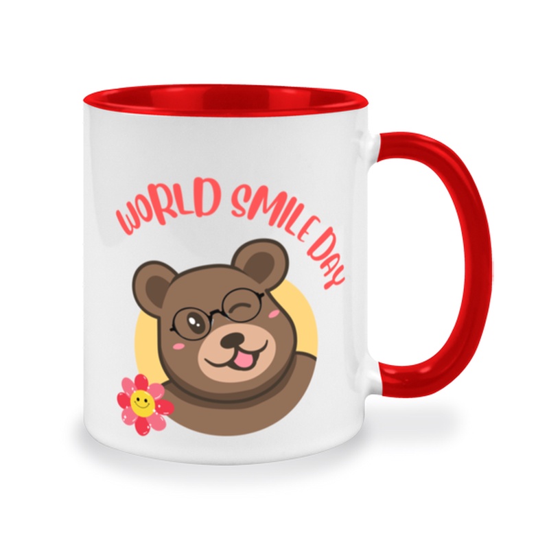 แก้วเซรามิคกาแฟสกรีนข้อความ-world-smile-day-แก้วมากมายหลากหลายสีให้เลือก-ของขวัญ-ของที่ระลึก