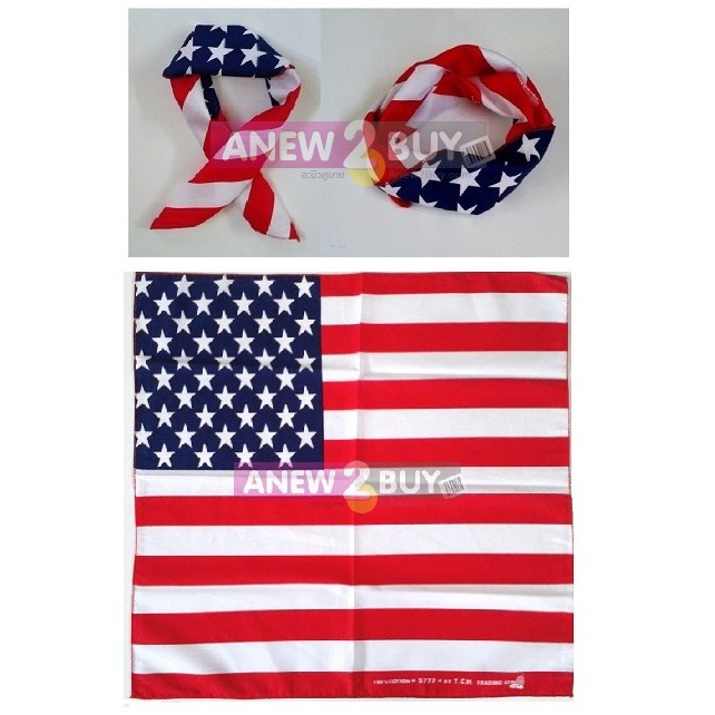 ผ้าลายธงชาติอเมริกา-ใช้พันคอหรือโพกหัวได้-bandana-american-flag-scarf