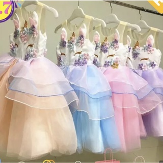 Anta Shop ชุดยูนิคอร์น ชุดเด็ก ชุดเดรสเด็ก ยูนิคอร์น Unicorn Dress แถมฟรีคาดยูนิคอร์น