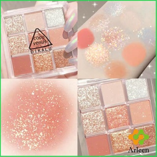 Arleen พาเลทอายแชโดว์ 9 สี เนื้อดินน้ำมัน เนื้อใยไหม Matte แต่งหน้า เครื่องสำอาง nine color eyeshadow