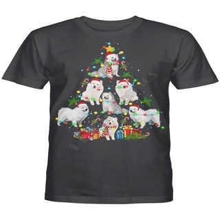 เสื้อยืด ผ้าฝ้าย พิมพ์ลาย Eskimo Christmas Tree สีดํา สําหรับผู้ชาย