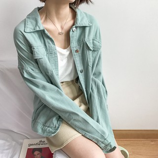 [blusher] 🧀 Pastel denim Jacket เสื้อแจ็คเก็ตสไตล์เกาหลี ใส่กันแดดกันหนาวได้จ้า