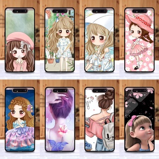 เคส Samsung A80 ลายการ์ตูนผู้หญิง ขอบนิ่มหลังแข็ง เคสมือถือ เคสโทรศัพท์ Case เคส TPU ขอบนิ่มหลังแข็ง ไม่ขูดตัวเครื่อง