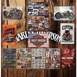 โปสเตอร์ รวม ฮาร์เล่ย์ Harley-Davidson (12แบบ) ฮาร์ลีย์-เดวิดสัน ฮาเล่ย์ รถ รถจักรยานยนต์ โปสเตอร์ติดผนัง ภาพสวยๆ poster