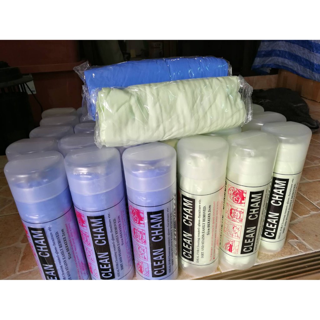 ผ้าชามัวร์ CLEAN CHAM ขนาด 66*43 cm ผืนใหญ่ พร้อมกระบอกเก็บผ้า | Shopee ...