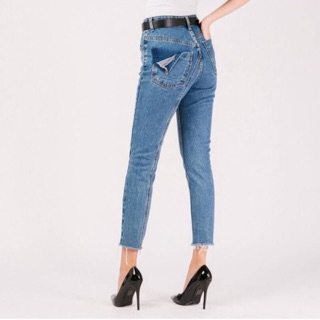 No.X7308# -High-waist boyfriend jeans 🇰🇷🇰🇷  กางเกงยีนส์ Boyfriend