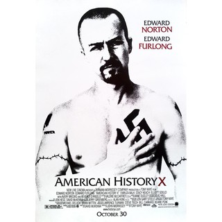 โปสเตอร์ หนัง American History X อเมริกัน ฮิตสตอรี่ ภาพยนตร์ นอกคอก รูป ภาพ โปสเตอร์ ติดผนัง สวยๆ poster