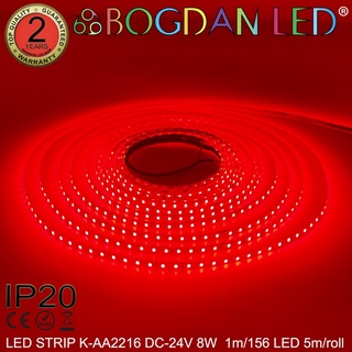LED STRIP K-AA2216-156-RED DC-24V  8W/1M IP20 ยี่ห้อBOGDAN LED แอลอีดีไฟเส้นสำหรับตกแต่ง 780LED/5M 40W/5M Grade A
