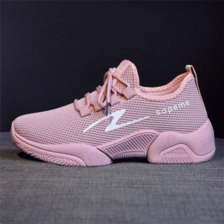 รองเท้ากีฬาผู้หญิงรองเท้าเทรนนิ่งใส่สบายระบายอากาศได้สีชมพูดำ 36-41 sneakers sports shoes women