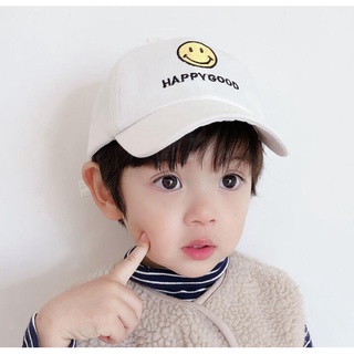 ภาพหน้าปกสินค้า🌟【Ready stock】Baby smiley hat sun hat children caps street hip-hop casual boys and girls baseball caps 1-4 years old ที่เกี่ยวข้อง