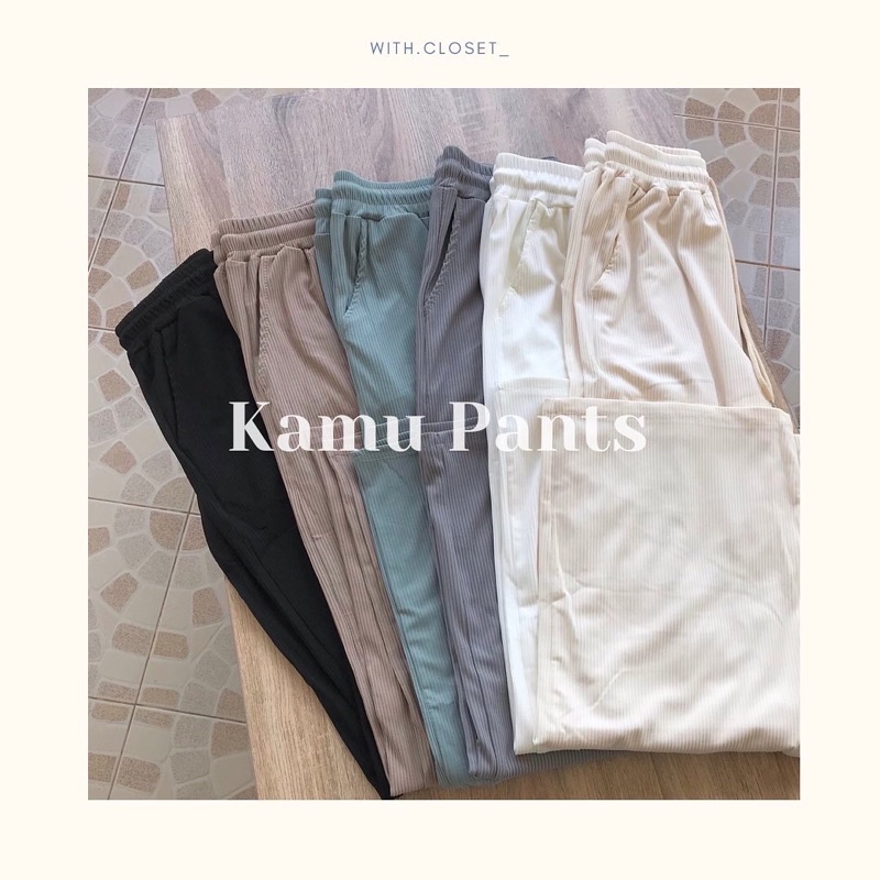 ภาพหน้าปกสินค้าKamu Pants กางเกงขายาวผ้าร่อง ใส่สบาย จากร้าน with.closet_2 บน Shopee