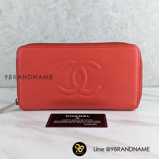 กระเป๋ามือ2ของแท้100% U​S​E​D C​H​A​N​E​L​  CC Long Zippy Wallet