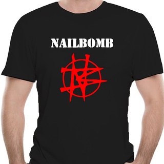 เสื้อยืดผ้าฝ้ายพิมพ์ลาย เสื้อยืด ผ้าฝ้าย พิมพ์ลาย Nailbomb Black S3Xl Thrash Metal Max Cavalera Soulfy สําหรับผู้ชาย
