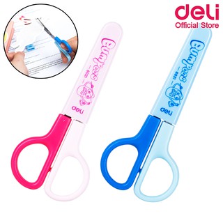 Deli 6021 Scissors กรรไกรสแตนเลสแบบพกพา ขนาด 121mm (4 4/5 นิ้ว) คละสี 1 ชิ้น กรรไกร กรรไกรสแตนเลส กรรไกรพกพา กรรไกรแฟนซี