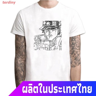 เสื้อยืดแขนสั้น เสื้อยืดพิมพ์ลายการ์ตูน Jotaro Kujo Jojo Bizarre Adventure สําหรับผู้ชาย Mens Womens T-shirts