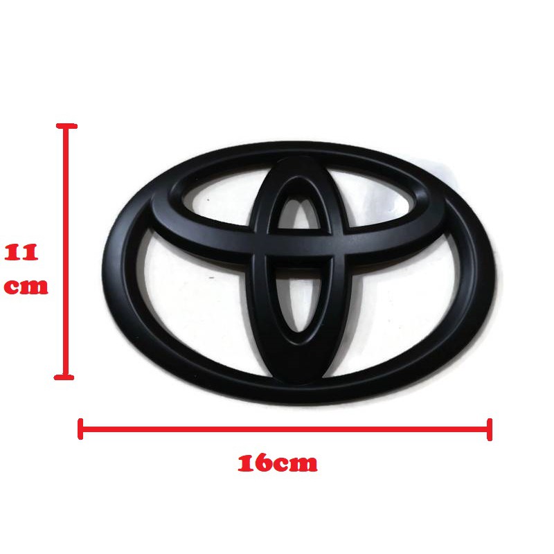 โลโก้-toyota-สีดำด้านขนาด-16-x-11cm-สำหรับรถ-toyota-vigo-fortuner-ร้านนี้การันตีคุณภาพ