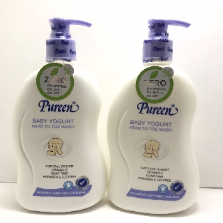 Pureen 1 แถม1  อาบสระเด็ก สูตรโยเกิร์ตขนาด 500 ml แถมฟรี หัวปั๊ม ขนาด 500ml 1 ขวด EXP.15/07/2023