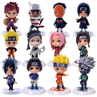 ฟิกเกอร์นารูโตะ Uzumaki Naruto Uchiha Sasuke Haruno Sakura Hatake สําหรับตกแต่งเค้ก 12 แบบ ต่อชุด