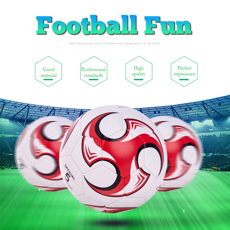 ภาพหน้าปกสินค้าลูกฟุตบอล ลูกฟุตบอลหนังPU ลูกบอลหนังเย็บ เบอร์5 ลูกบอล 3สี Soccer Ball พร้อมส่ง